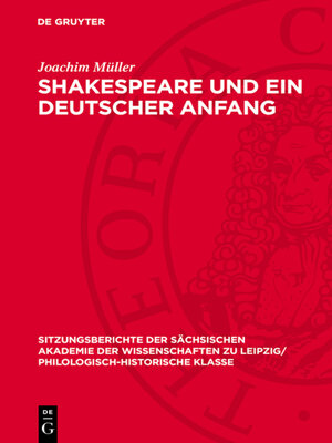 cover image of Shakespeare und ein deutscher Anfang
